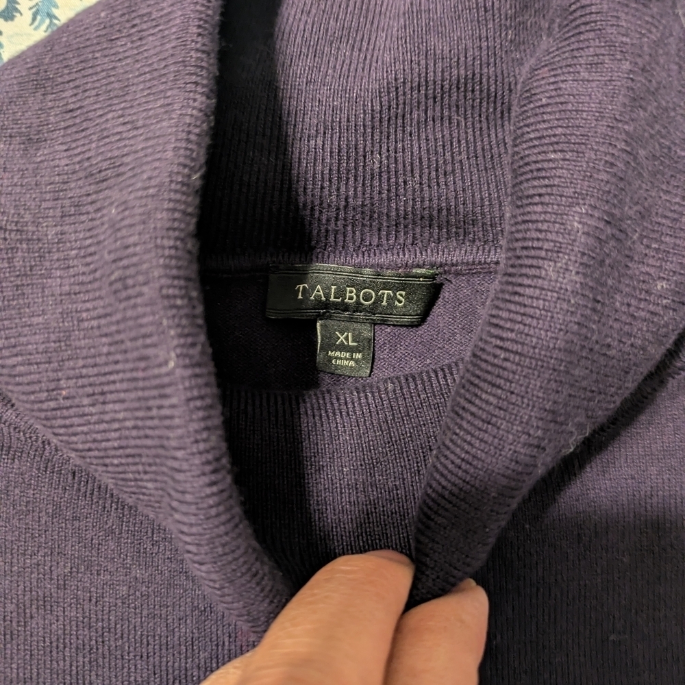 Talbots Deep Purple Turtleneck Sweater - Picture 2 of 4